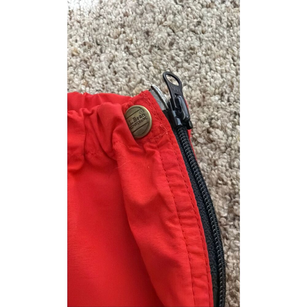 L.L. Bean Mens Full Side Zip Red Hiking Climbing  Nylon Windbreaker Pant Medium - Picture 5 of 7